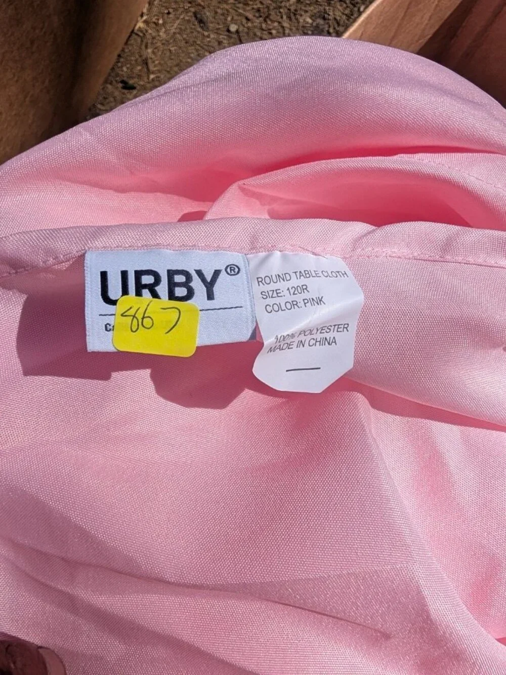 URBY 120 Inch Round Tablecloth Pink Polyester Fabric Wedding Party Catering New
